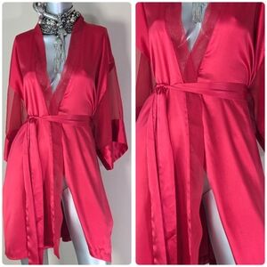 Victoria's Secret Gold Label Collection Cranberry Kimono Wrap Loungewear Robe